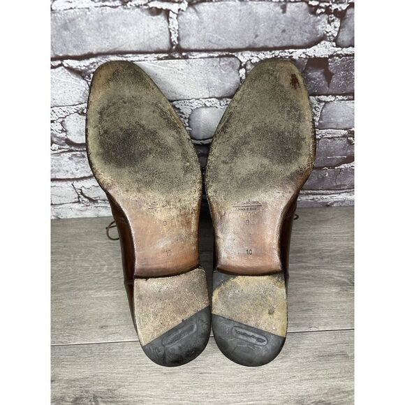 Santoni Brown Leather Apron Toe Loafers Oxfords Dress Shoes Men’s Sz 10D US/43EU main image 15